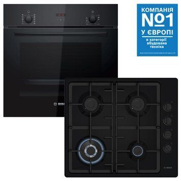 Духовка BOSCH HBF512BB1T + Варильна поверхня газова BOSCH PBH6C6K90R (комплект) HBF512BB1T+PBH6C6K90R фото