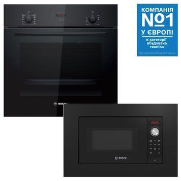 Духовка BOSCH HBF512BB1T + Мікрохвильова піч BOSCH BFL623MC3 (комплект) HBF512BB1T+BFL623MC3 фото